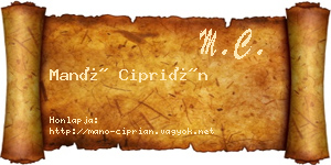 Manó Ciprián névjegykártya